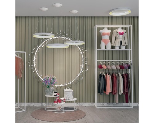 359032 OVER NT23 166 белый Светильник подвесной диммируемый, в комплекте пульт ДУ (2.4G) IP20 LED 3000К~6000К 60W 85-265V FOLD