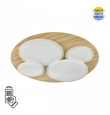 7734/60L MITRA LED SN Светильник металл/акрил/стекло/белый/под дерево LED 60Вт 3000-6000К D450 IP20 пульт ДУ PINE