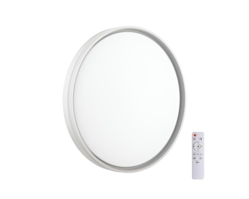 7631/DL PALE SN 043 Светильник пластик/белый/светло-серый LED 48Вт c ДУ 3000-6000К D390 IP43 пульт ДУ SAVI