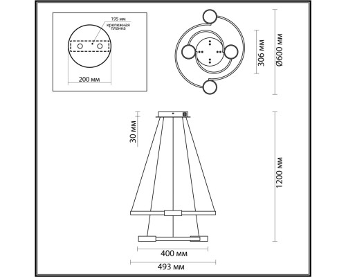 5247/79L LEDIO LN23 матовое золото Светильник подвесной диммир. с ДУ LED 79W 4088Лм 220V SHERIDAN