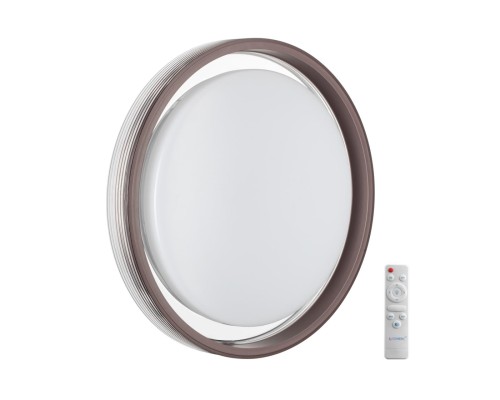 7698/DL MARON SN 94 Светильник пластик/кофе/прозрачный LED 48Вт 3000-6000K D475 IP43 пульт ДУ MEDEN