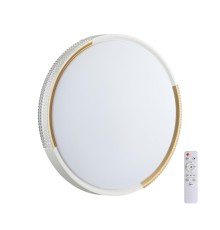 7612/DL PALE SN 032 Светильник пластик/белый/золотистый LED 48Вт c ДУ 3000-6000К D400 IP43 пульт ДУ VELIO