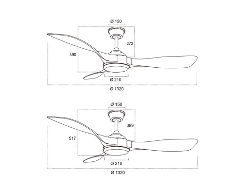 7701/24L VIVA LED SN 186 Люстра-вентилятор, черный LED 24Вт 3000-6000K D1220 пульт ДУ STORM