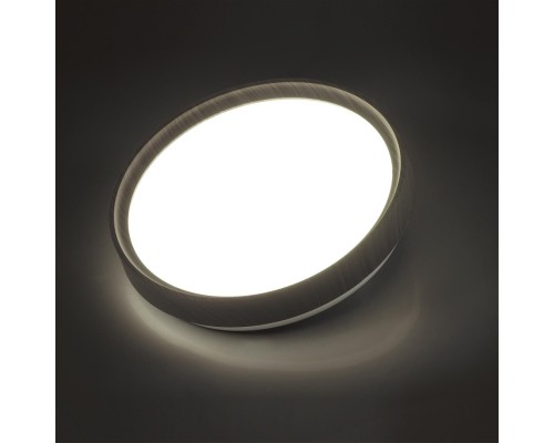 7627/DL PALE SN 019 Светильник пластик/белый/венге под дерево LED 48Вт c ДУ 3000-6000К D400 IP43 пульт ДУ WOODI