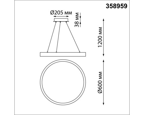358959 OVER NT22 черный Светильник подвесной диммируемый, в комплекте пульт ДУ (2.4G) IP20 LED 3000К~6000К 50W 220V ITER