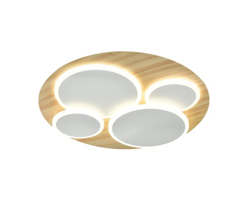 7734/60L MITRA LED SN Светильник металл/акрил/стекло/белый/под дерево LED 60Вт 3000-6000К D450 IP20 пульт ДУ PINE