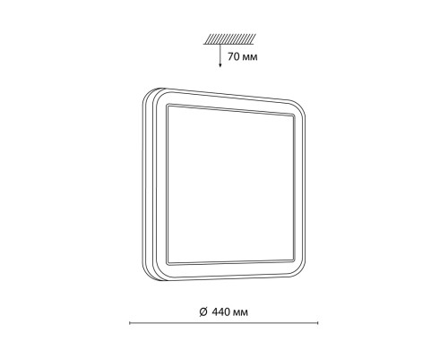7621/DL PALE SN 047 Светильник пластик/белый/черный/медный LED 48Вт c ДУ 3000-4200-6300К 440х440 IP43 пульт ДУ EFFA