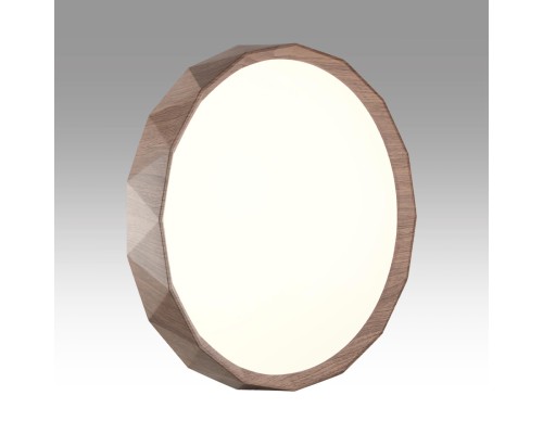 7637/DL BASICA SN 114 Светильник пластик/кор. под дер LED 48Вт 3000-6000K D385 IP43 пульт ДУ ZIF WOOD