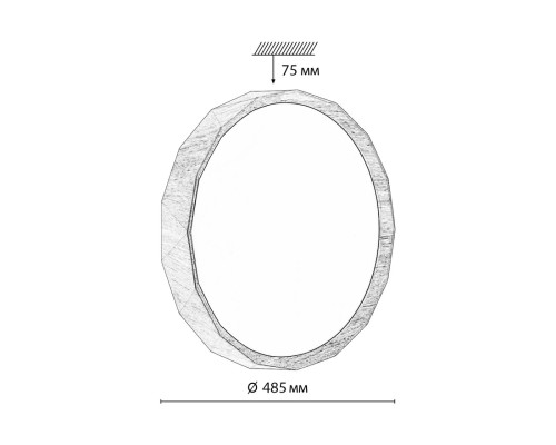 7637/EL BASICA SN 114 Светильник пластик/кор. под дер LED 70Вт 3000-6000K D485 IP43 пульт ДУ ZIF WOOD
