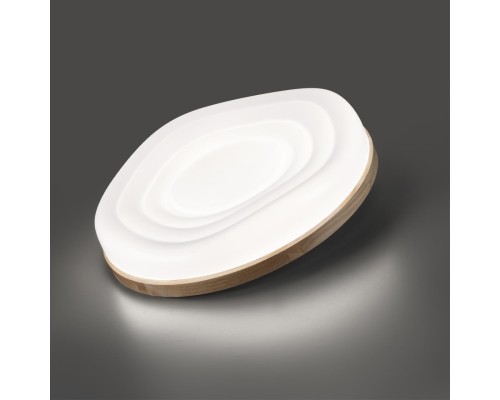 7674/DL PALE SN 152 белый/натуральное дерево LED 48Вт 3000-6000К D388 IP43 пульт ДУ FASS WOOD