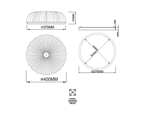 7719/48L PIKO LED SN 40 Светильник металл/стекло/прозрачный/золотой LED 48Вт 3000-6500K D400 IP20 пульт ДУ TESORO