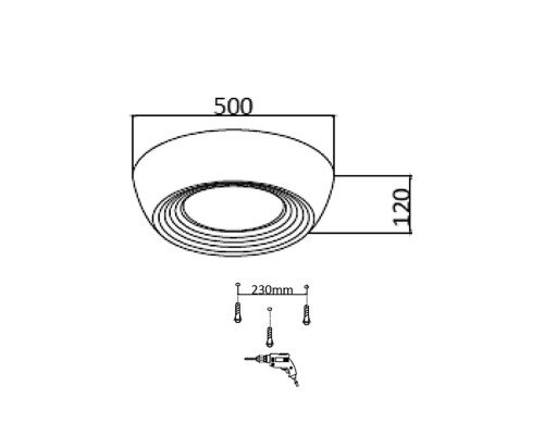 7716/54L AVRA LED SN 24 Светильник металл/акрил/белый/черный LED 54Вт 3000-6500К D500 IP20 пульт ДУ CRONUS