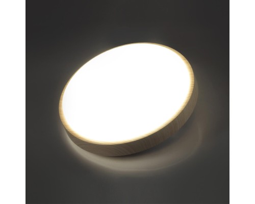 7607/DL PALE SN 026 Светильник пластик/белый/бежевый под дерево LED 48Вт c ДУ 3000-6000К D400 IP43 пульт ДУ LOSTA