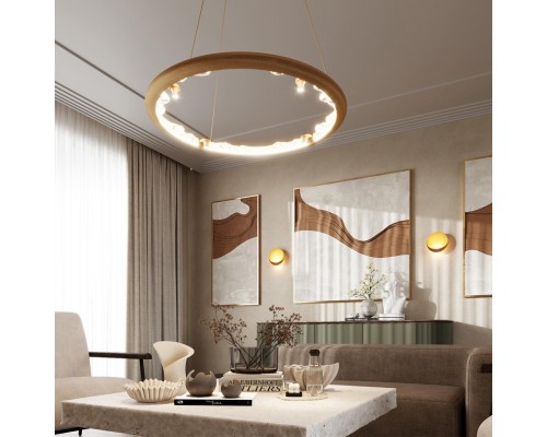 7002/44L HIGHTECH ODL25 Подвесной светильник золотой ice crack/акрил/хрусталь разд. включение с ПДУ IP20 LED 44W  2417Лм 3000/4000/5700K CRI > 90 CAYO