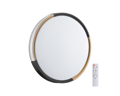 7629/DL PALE SN 033 Светильник пластик/белый/черный/золотистый LED 48Вт c ДУ 3000-6000К D400 IP43 пульт ДУ VELIO