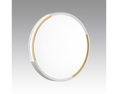 7612/DL PALE SN 032 Светильник пластик/белый/золотистый LED 48Вт c ДУ 3000-6000К D400 IP43 пульт ДУ VELIO