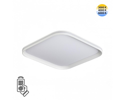 7750/72L MITRA LED SN Светильник металл/PMMA/белый LED 72Вт 3000-6000К 396х396 IP20 пульт ДУ BETA