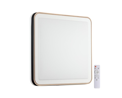 7621/DL PALE SN 047 Светильник пластик/белый/черный/медный LED 48Вт c ДУ 3000-4200-6300К 440х440 IP43 пульт ДУ EFFA