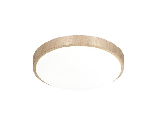 7607/DL PALE SN 026 Светильник пластик/белый/бежевый под дерево LED 48Вт c ДУ 3000-6000К D400 IP43 пульт ДУ LOSTA