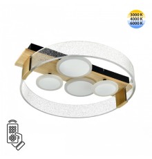 7742/40L MITRA LED SN Светильник металл/акрил/МДФ/белый/под дерево/прозрачный/черный LED 40Вт 3000-6000К 470x420 IP20 пульт ДУ SPOTS