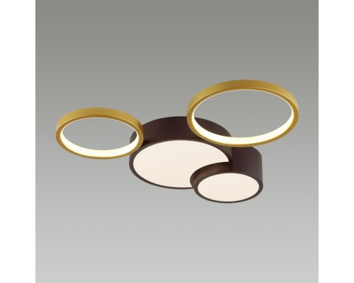 5255/64CL LEDIO LN23 черный, матовое золото Люстра потолочная диммир. с ДУ LED 64W 4224Лм 220V NORBERT