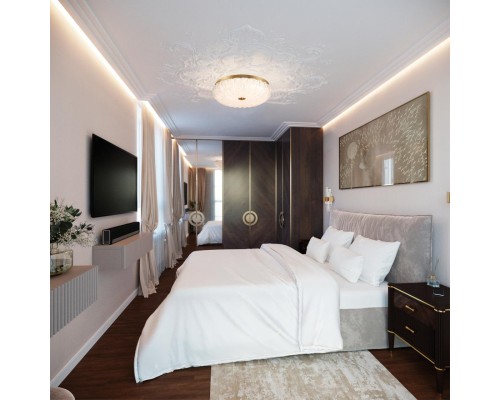 7719/60L PIKO LED SN 40 Светильник металл/стекло/прозрачный/золотой LED 60Вт 3000-6500K D500 IP20 пульт ДУ TESORO