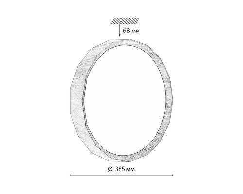 7637/DL BASICA SN 114 Светильник пластик/кор. под дер LED 48Вт 3000-6000K D385 IP43 пульт ДУ ZIF WOOD