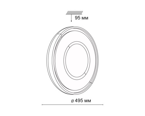 3046/EL SN 010 Светильник пластик/черный LED 72Вт 3000-6500К D495 IP43 пульт ДУ/ LampSmart STOKI