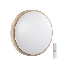 7607/DL PALE SN 026 Светильник пластик/белый/бежевый под дерево LED 48Вт c ДУ 3000-6000К D400 IP43 пульт ДУ LOSTA