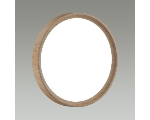 7603/DL PALE SN 018 Светильник пластик/белый/светл.коричневый под дерево LED 48Вт c ДУ 3000-6000К D400 IP43 пульт ДУ WOODI