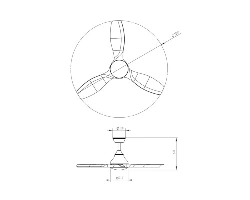 7702/24L VIVA LED SN 189 Люстра-вентилятор,  черный/серое дерево LED 24Вт 3000-6000K D1320 пульт ДУ STORM