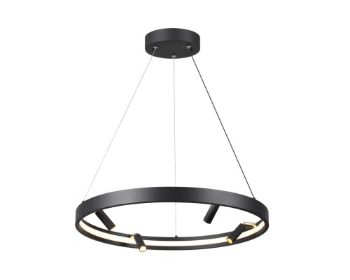 4317/58L HIGHTECH ODL22 107 металл/черный с золотом Подвесной светильник с пультом ДУ и доп. креплением IP20 LED 38W+20W 2610Лм 3000-6000K FONDA
