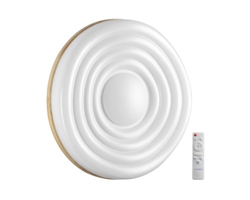 7674/DL PALE SN 152 белый/натуральное дерево LED 48Вт 3000-6000К D388 IP43 пульт ДУ FASS WOOD