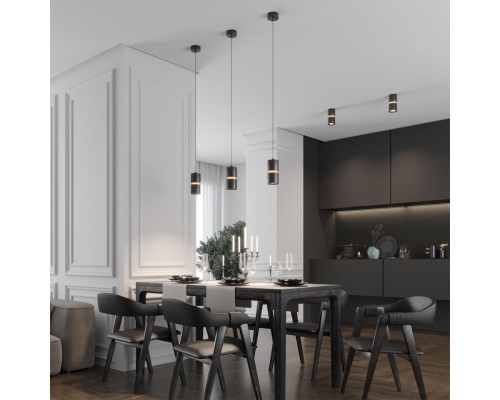 359340 OVER NT24 000 черный Светильник подвесной с механизмом регулировки высоты, провод 2м IP20 LED 10W/3W 3000K 1090Лм 170-265V ARISTO