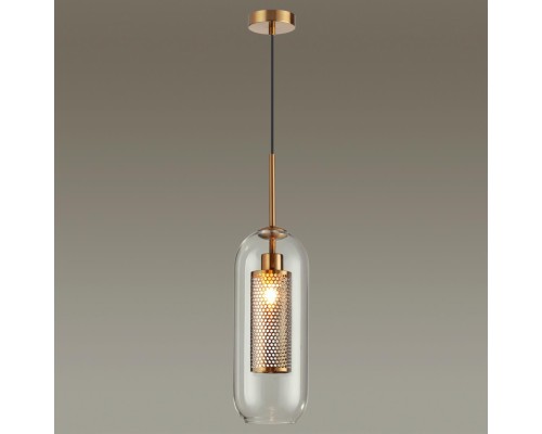 4940/1 PENDANT ODL22 235 античн.бронза/металл/прозрачный/стекло Подвес E27 1*40W CLOCKY