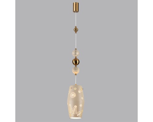 5444/1 PENDANT ODL_EX26 031 бежевый/античная бронза/металл/керамика Подвес E27 1*40W KARELIA