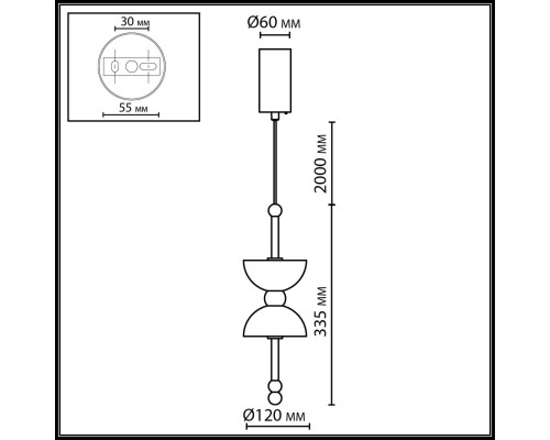6685/7L L-VISION ODL26 Подвесной светильник бронзовый/ белый/алебастр/металл IP20 LED 7W 560Лм 3000K 220-240V FELIZ