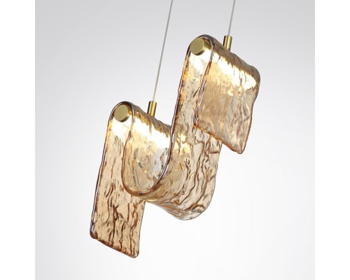 5105/11L L-VISION  ODL26 золотой брашинг/янтарный металл/стекло Подвес LED x 11W 4000K FLOW
