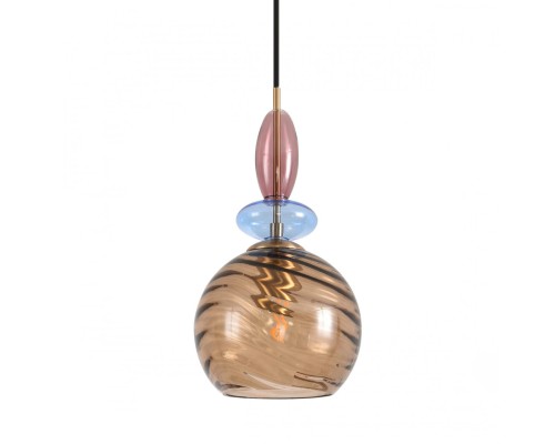 8300/1A MODERNI бронза/амбер/голубой/розовый, металл/стекло Подвес E27 1*40W 220V WALMA