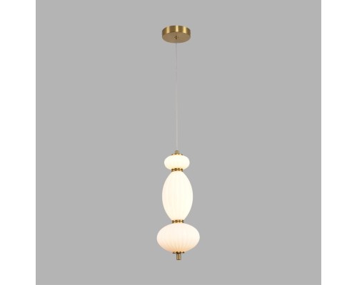 8369/15L LEDIO LN26 376 латунь/белый, металл/стекло Подвес LED 8W 3000/4000/6000K 220V LIALDA