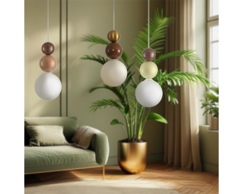 8257/1 SUSPENTIONI LN26 золото/коричнеый/белый, металл/стекло Подвес G9 1*20W 220V BONBONES