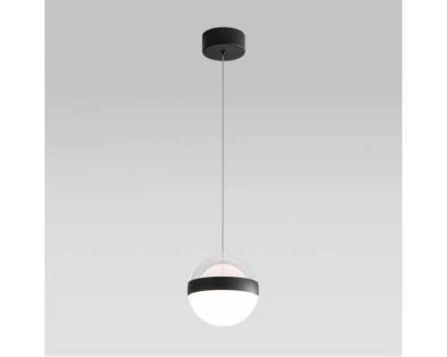 5075/12L L-VISION ODL24 389 черный/прозрачн./молочный/металл/акрил Подвес LED 12W 4000K 600лм RONI