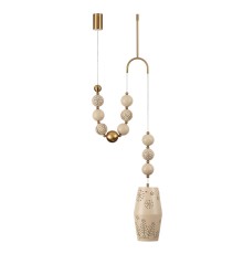 5444/1B PENDANT ODL_EX26 031 бежевый/античная бронза/металл/керамика Подвес с держателем E27 1*40W KARELIA