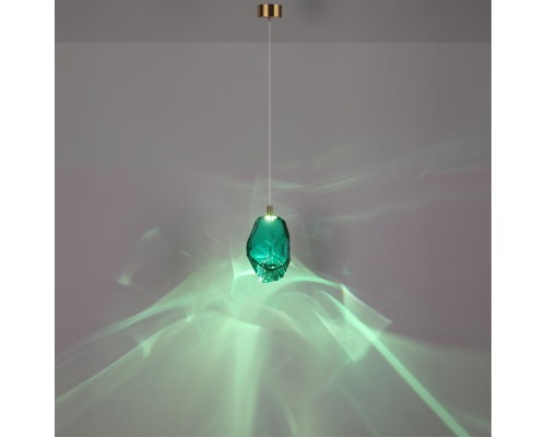 7110/4LA L-VISION ODL25 Подвесной светильник бронзовый/бирюз. стекло/металл IP20 LED 4W 300Лм 3000K 200° 220V GEMME