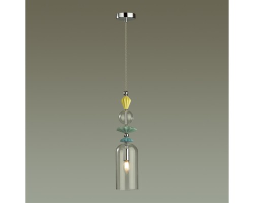 4893/1 CLASSIC ODL_EX22 35 хром/раноцветн./керамика/стекло Подвес E14 1*40W 4893/1 BIZET