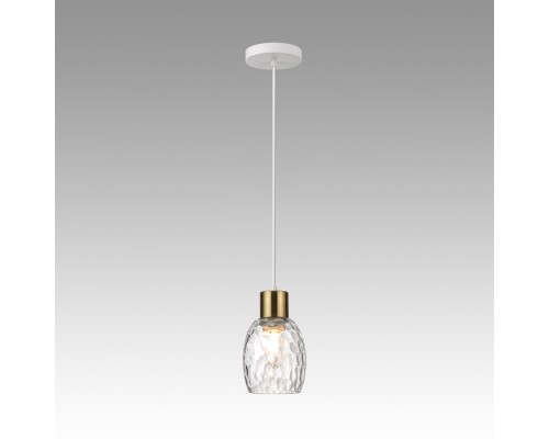 6583/1A MODERNI LN24 белый, золотой/прозрачный/металл/стекло Подвес E27 1*40W 220V ICE