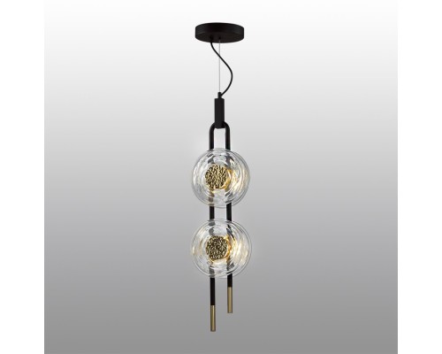 5407/23L MODERN ODL_EX24 27 черный/золотой/металл/стекло Подвес LED 23W 3000K 1940Лм MAGNET