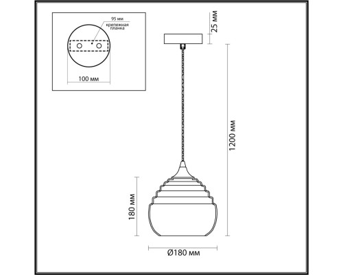 5287/1 SUSPENTIONI LN23 000 никель, голубой Подвес E27 1*40W 220V LESTER