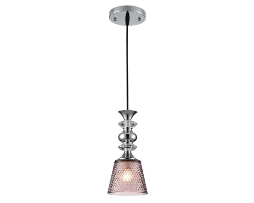 8048/1A SUSPENTIONI LN25 308 хром/розовый металл/стекло Подвесной светильник E27 1*60W 220V MANOLA
