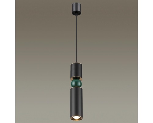 Подвес Odeon Light 4075/5L Sakra черный/золото/зеленый GU10 1*5 Вт